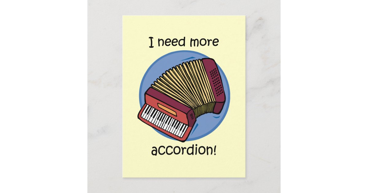 Funny accordion postcard Zazzle