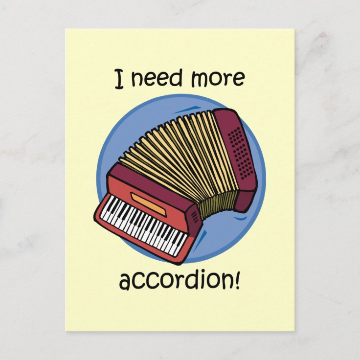 Funny accordion postcard Zazzle
