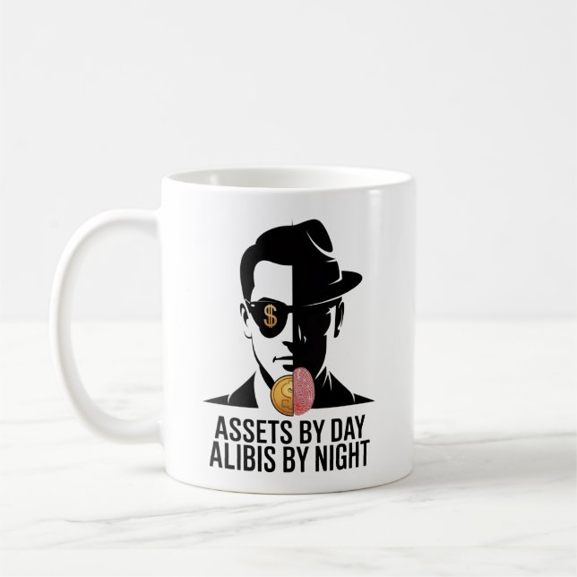 Funny Accountant Assets Alibis True Crime Mug (Left)