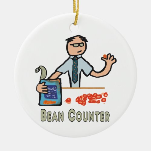 Funny Accountant Bean Counter Ceramic Ornament