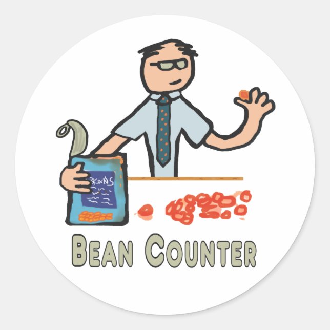 Funny Accountant Bean Counter Classic Round Sticker (Front)