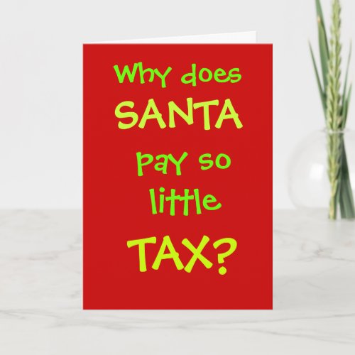 Funny Accountant Christmas Card Santa Tax Joke