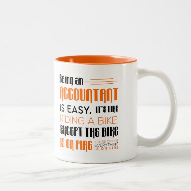 Funny Accountant Gift -Being An Accountant is Easy Two-Tone Coffee Mug (Right)