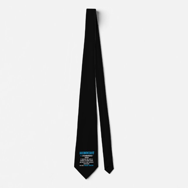 Funny Accountant Gift Idea Definition Accounting Neck Tie (Front)