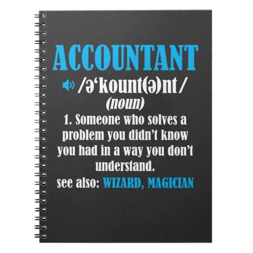 Funny Accountant Gift Idea Definition Accounting Notebook