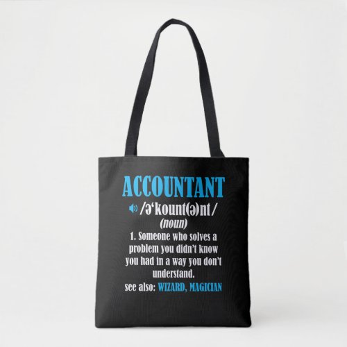 Funny Accountant Gift Idea Definition Accounting Tote Bag