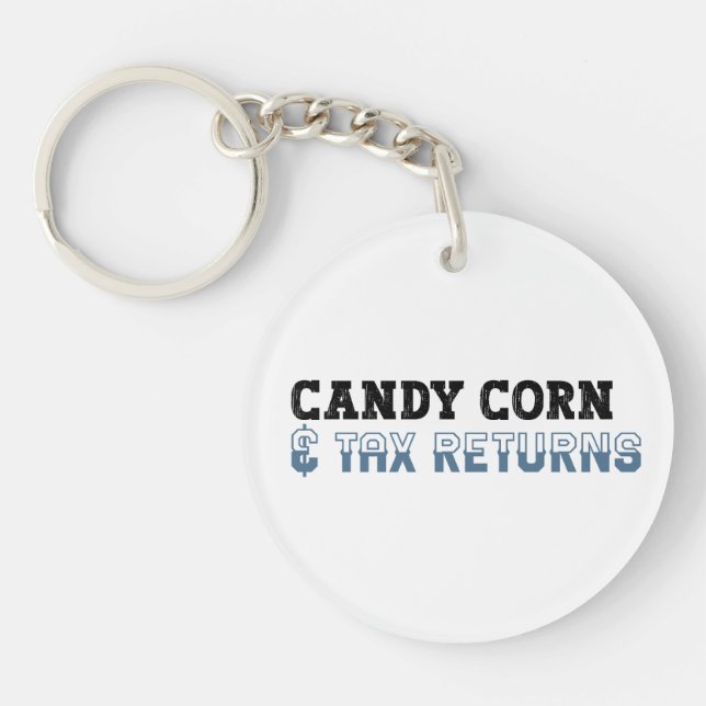 Funny Accountant Halloween - Candy Corn Keychain (Front)