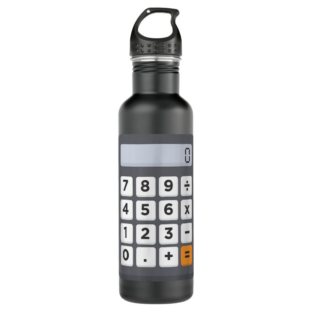 Funny Accountant Halloween Costume Outfit Math Cal Stainless Steel Water Bottle (Front)