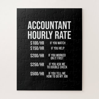 Funny Accountant Hourly Rate Accounting CPA Humor Jigsaw Puzzle
