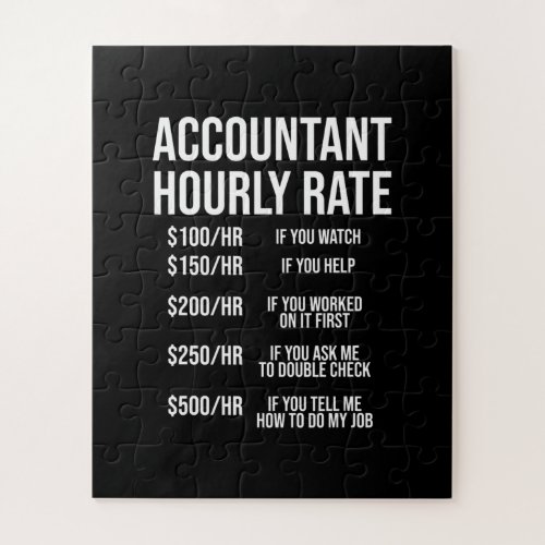 Funny Accountant Hourly Rate Accounting CPA Humor Jigsaw Puzzle