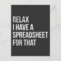 Funny Accountant Spreadsheet Joke Accounting Postcard