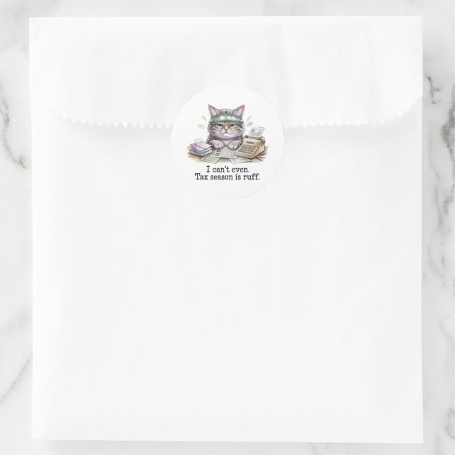 Funny Accountant Sticker Tax Season Is Ruff Cat Gi (Bag)