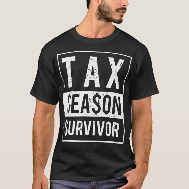 Funny Accountant Tax Season Survivor Premium  T-Shirt (Front)