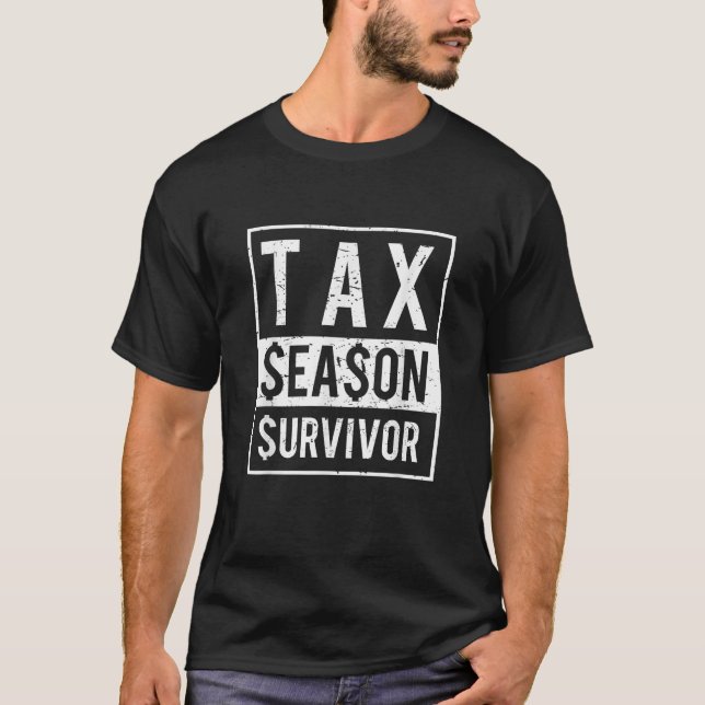 Funny Accountant Tax Season Survivor T Shirt (Front)