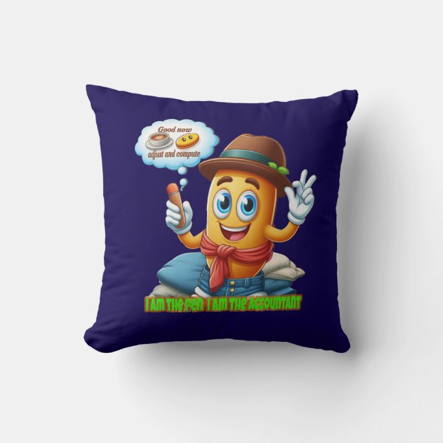 Funny Accountant Throw Pillow (Front)