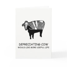 Funny Accounting Greeting Card | Depreciating Cow