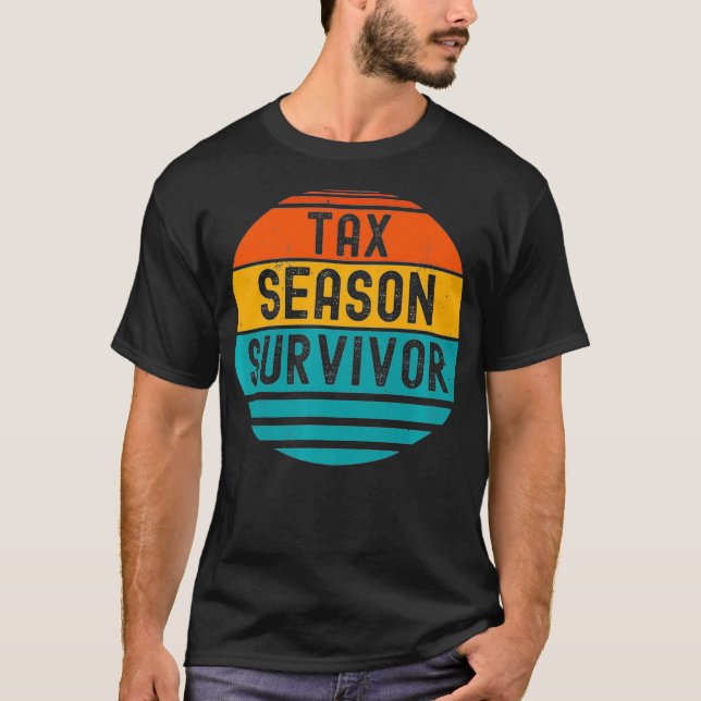 Funny Accounting Humor Tax Season Survivor Shirt P (Front)