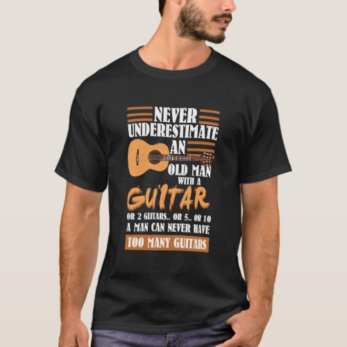 Funny Accoustic Guitar Player Gift T_Shirt