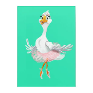 Funny Acrylic Art with Ballerina Duck - Painting