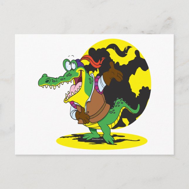 funny actor acting alligator cartoon character postcard (Front)