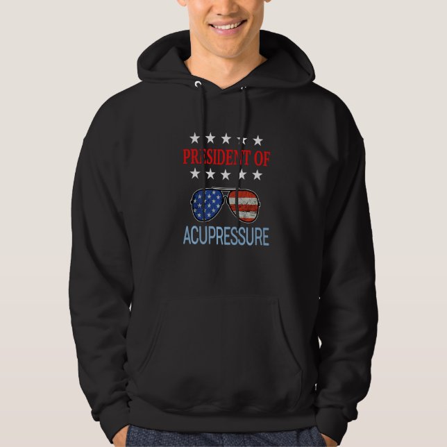 Funny Acupressure Healing - Flag Therapist Saying  Hoodie (Front)