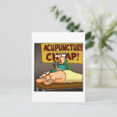 Funny Acupuncture Medical Cartoon Postcard (Standing Front)