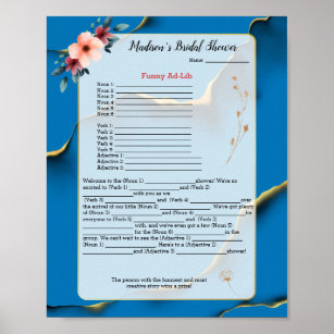 Funny Ad-Lib Game Bridal Shower Poster