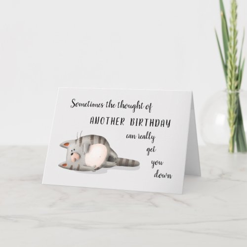 Funny Add a Name Cat Blues to Happy Birthday Card