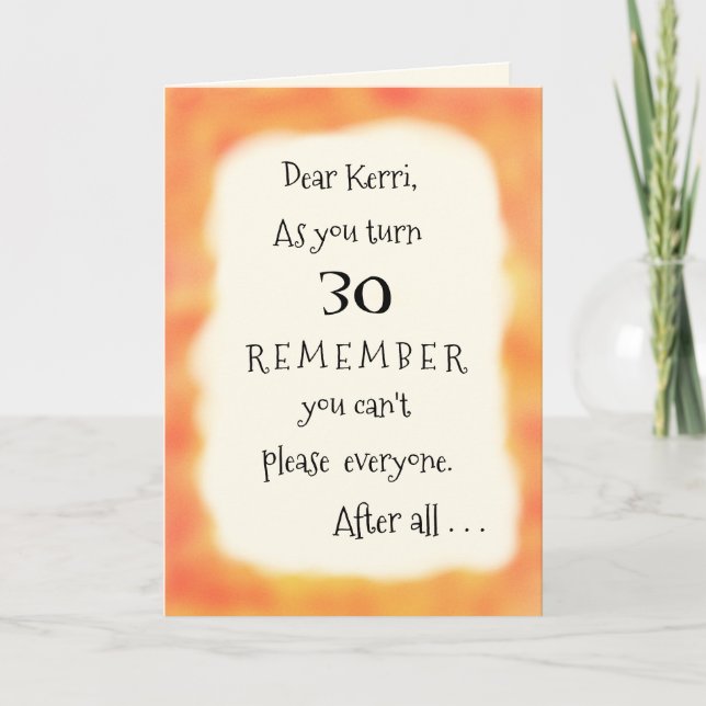 Funny Add Name or Any Age Pizza Humor Greeting Card (Front)