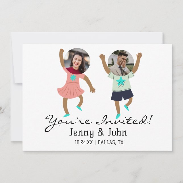 Funny Add Photo Customized Bride & Groom Wedding  Invitation (Front)