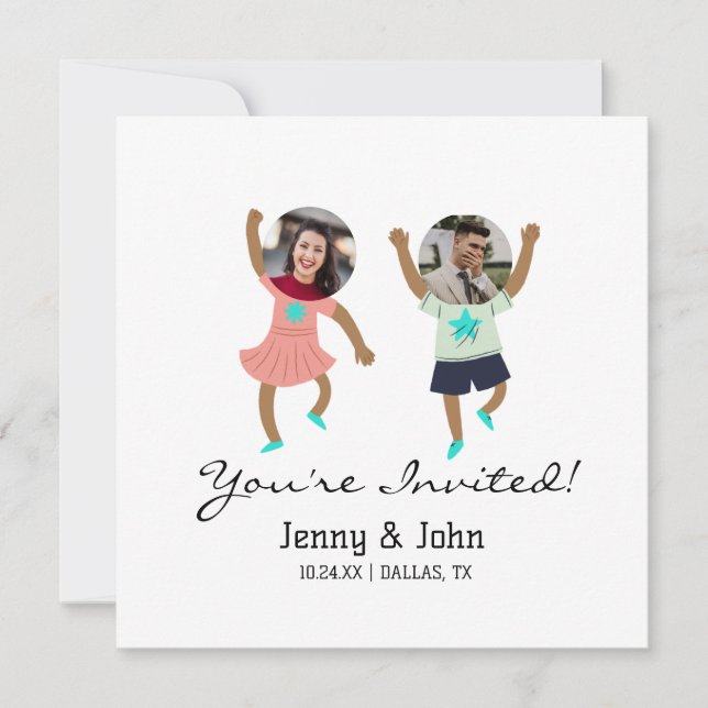 Funny Add Photo Customized Bride & Groom Wedding   Invitation (Front)