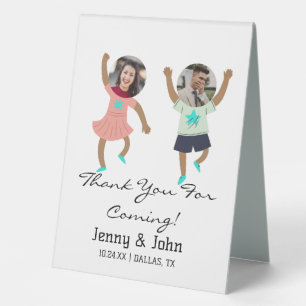 Funny Add Photo Customized Bride & Groom Wedding   Table Tent