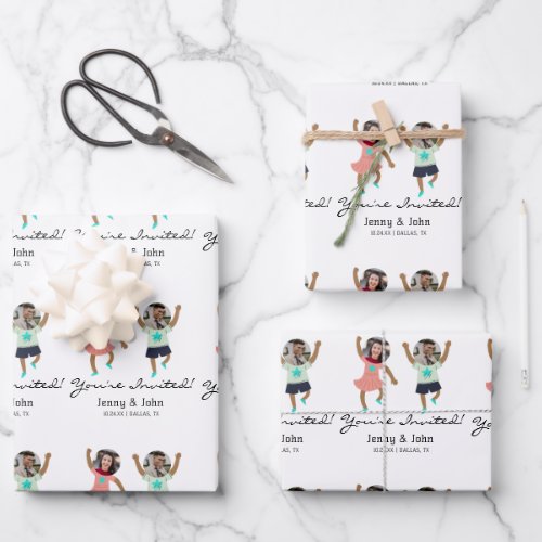 Funny Add Photo Customized Bride  Groom Wedding   Wrapping Paper Sheets