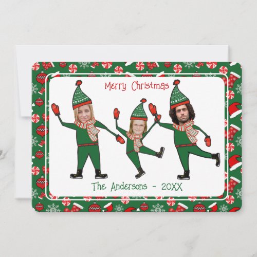 Funny Add Photo Elf Your Family Merry Christmas Holiday Card