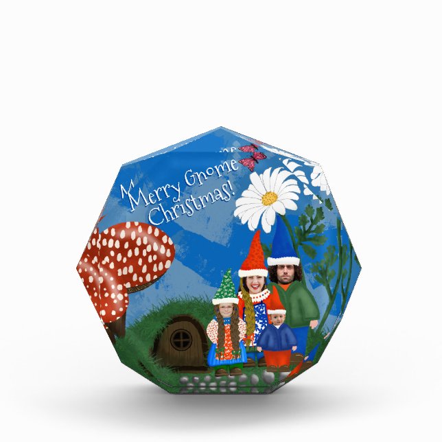 Funny Add Photo Gnome Your Family Merry Christmas (Front)