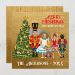 Funny Add your Face Nutcracker Family of Five Holiday Card