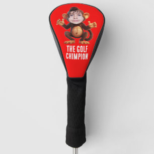 Funny ADD YOUR FACE Pun Champion Monkey Chimp Golf Head Cover