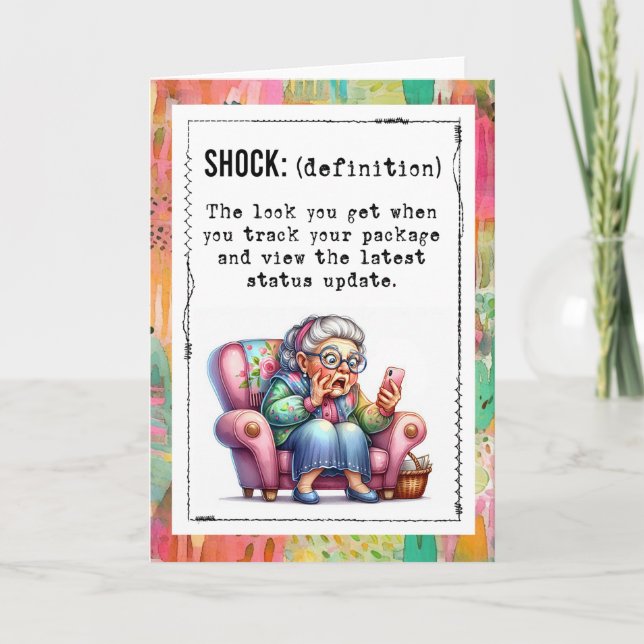 Funny Addicted To Online Shopping  Card (Front)