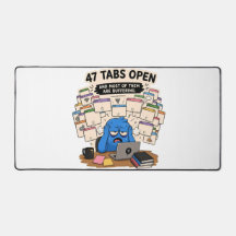 Funny ADHD 47 Tabs Open Gel Wrist Rest Mouse Pad