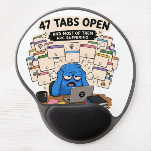 Funny ADHD 47 Tabs Open Gel Wrist Rest Mouse Pad