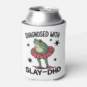 Funny ADHD Frog Neurodivergent Meme Y2K Frogcore  Can Cooler