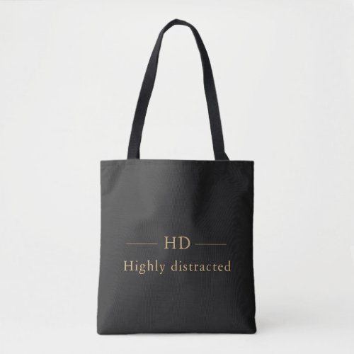 Funny ADHD Luxury Monogram – Elegant Custom Name  Tote Bag
