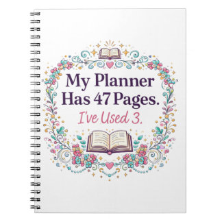 Funny ADHD Planner Addict Neurodivergent Humor Notebook