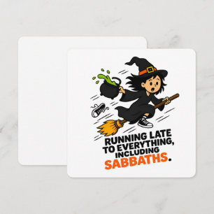 Funny ADHD Witch Running Late Halloween Invitation