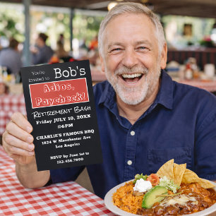 FUNNY Adios, Paycheck Dad Retirement Party Invitation