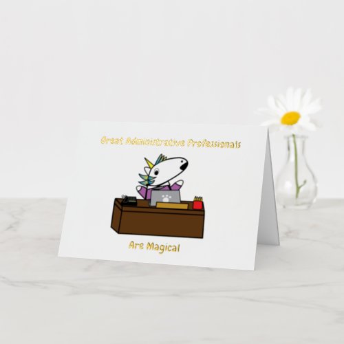 Funny Administrative Professional Unicorn  Foil Greeting Card