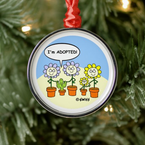 Funny Adopted Cartoon Christmas Tree Ornament