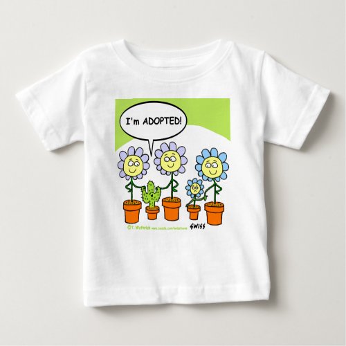 Funny Adoption Cartoon Cute Adopted Baby Cactus Baby T_Shirt