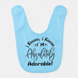 Funny adorable baby word art boys bib