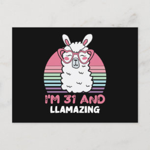Funny Adorable Llama 31st Birthday Gift For Women Postcard